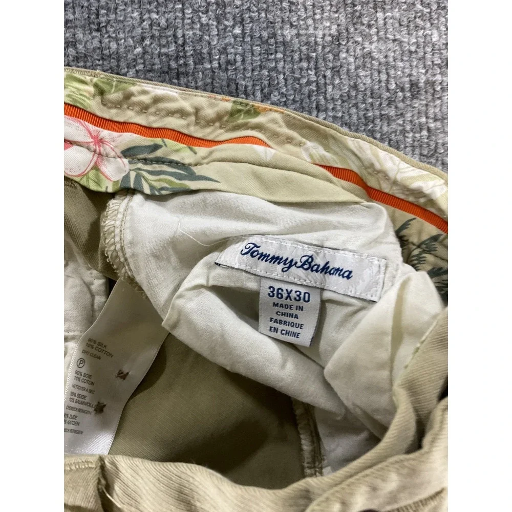 Tommy Bahama Pants Mens 36x28 Khaki Tan Flat Front Casual Dress Lightweight Rela